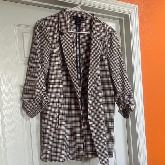 Rachel Zoe Checkered Blazer in Black and Tan - Picture 1 of 3